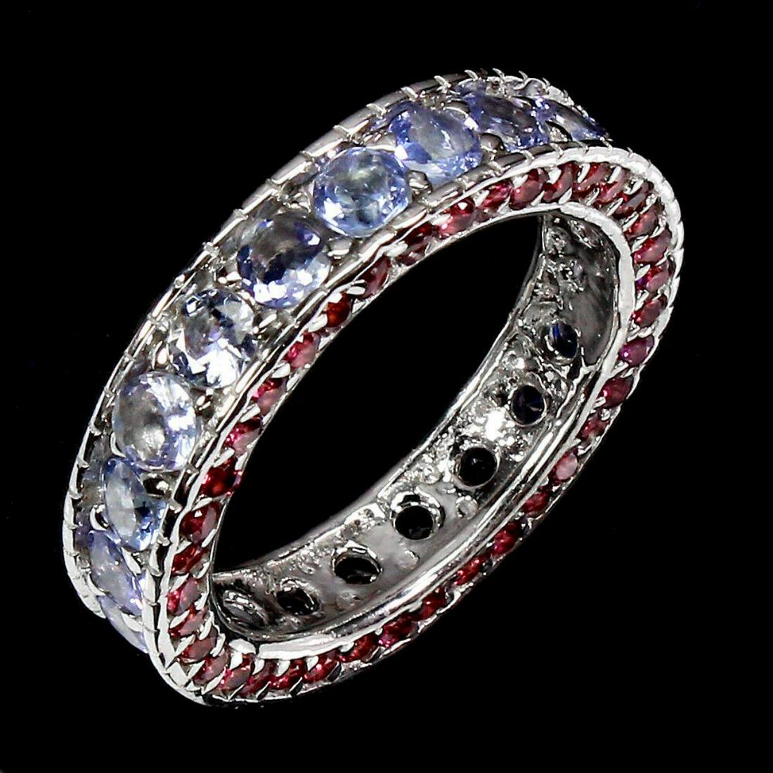 Natural Tanzanite & Rhodolite Garnet Ring (1 of 1)