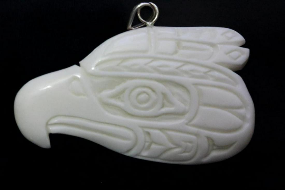 West Coast Native Hand Carved Eagle Pendant (1 of 1)