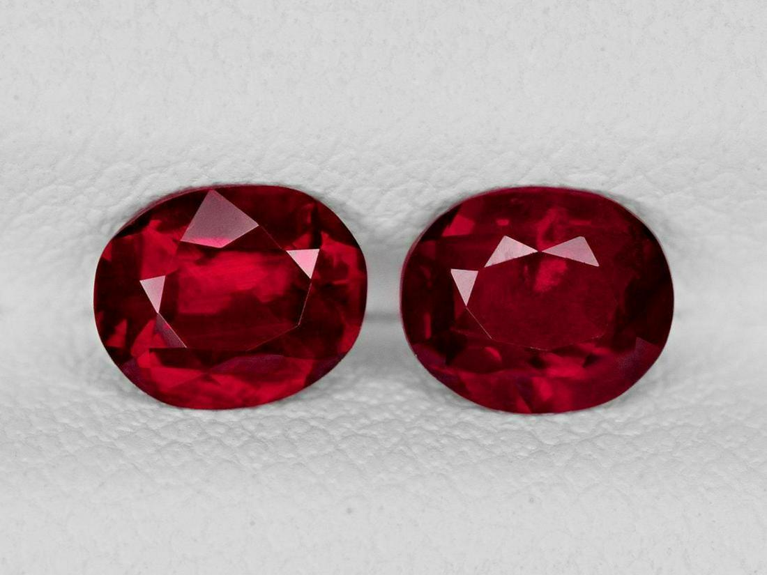 Natural Pigeon Blood Burma  Ruby Pair 5.5x4.5 MM (1 of 1)
