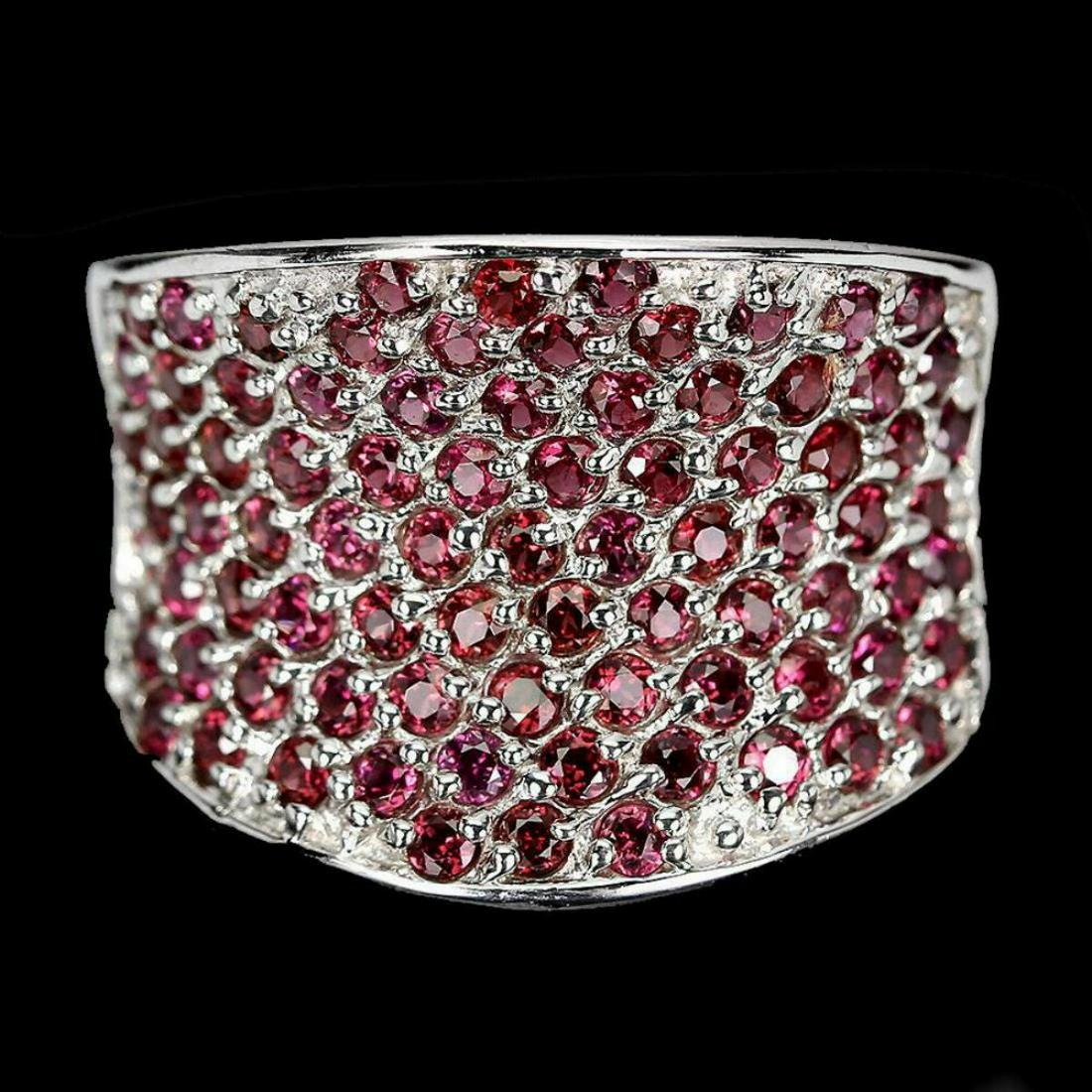 Natural Unheated Round Rhodolite Garnet Ring (1 of 3)