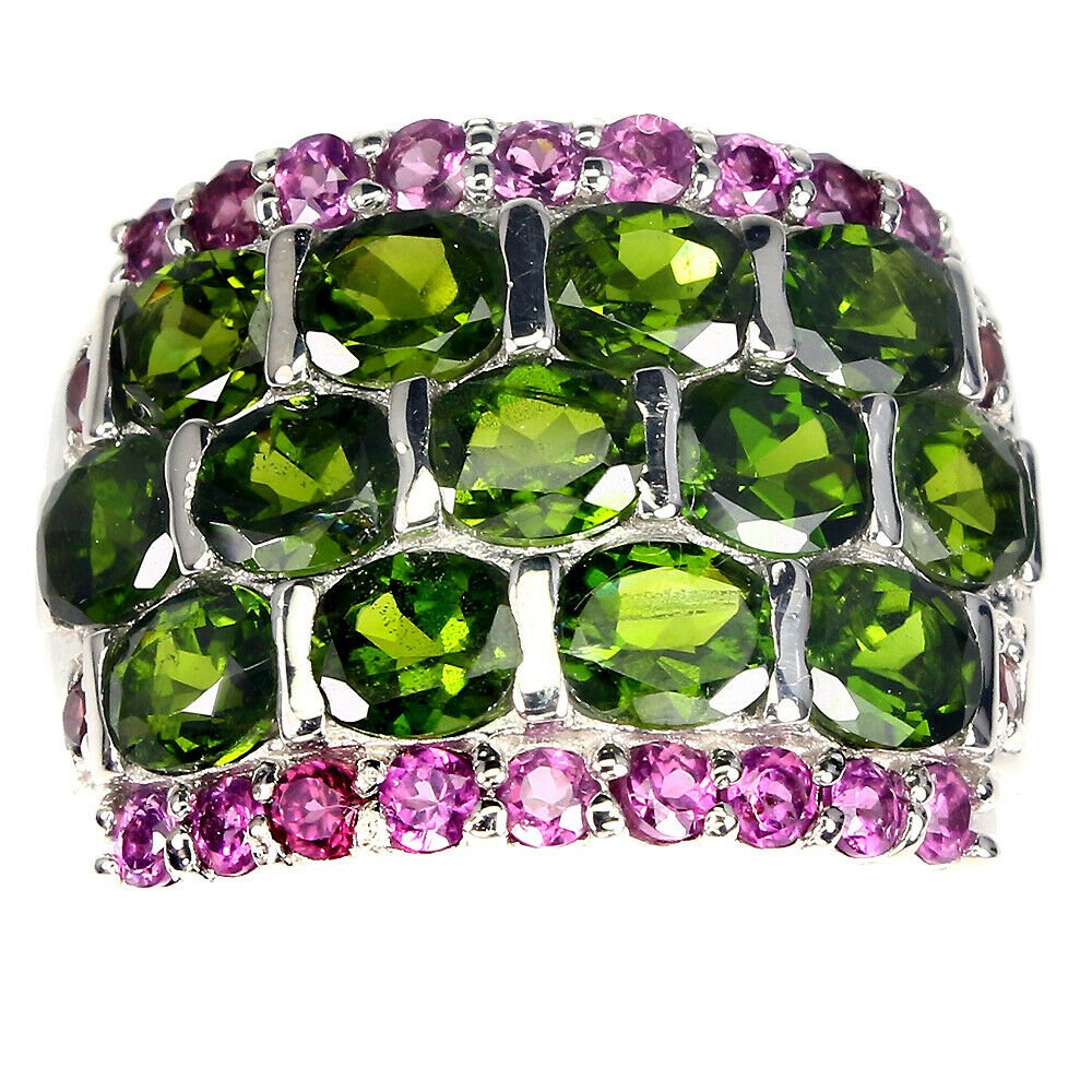 Natural Unheated Chrome Diopside & Garnet Ring (1 of 3)