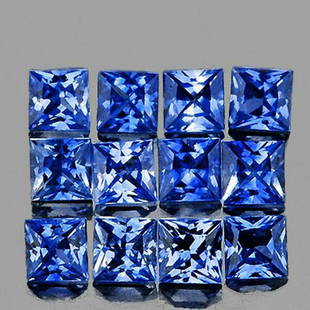 Natural Blue Sapphire 12 Pcs [Flawless-VVS]: Natural Sapphire (Earthly Mined)SIZE ( L x W x D ) : 2.20 mm;COLOR : Blue;SHAPE : Square;QUANTITY : 12 pieces;LUSTER : Excellent!;CLARITY : Flawless-VVS;HARDNESS : 9;ORIGIN : Ceylon;