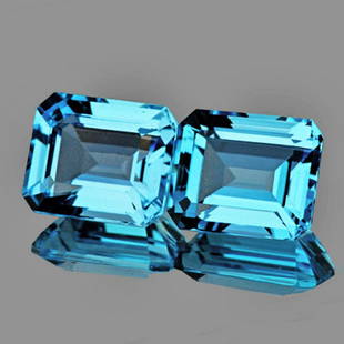 Natural Sky Blue Topaz Pair [Flawless-VVS]: Natural TopazSIZE ( L x W x D ) : 8 x 6 mm;COLOR : Sky Blue ; SHAPE : Octagon;QUANTITY : 2 pieces;LUSTER : Excellent;CLARITY : Flawless-VVS;HARDNESS : 8;ORIGIN : Brazil; TREATMENT : Standard;