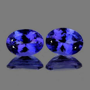 Natural AAA Purple Blue Tanzanite Pair - FL: Natural Tanzanite; SHAPE : Oval; SIZE ( L x W x D ) : 7.00 x 5.00 mm; QUANTITY : 2 pieces (Perfectly Matched Pair) COLOR : Intense Purple Blue AAA Color (This is an investment quality Tanzanite