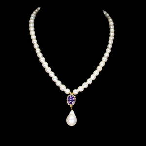 Natural Pearl Topaz & Amethyst Necklace