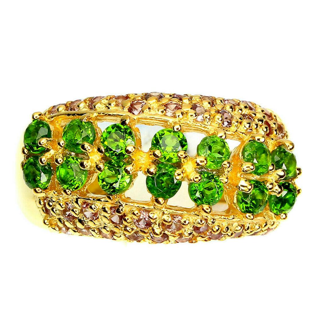 Natural Chrome Diopside Rhodolite Garnet Ring (1 of 1)