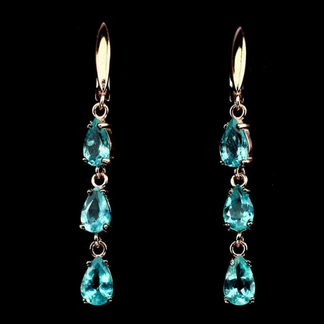 Natural 7x5mm Top Neon Green Apatite Earrings (1 of 1)