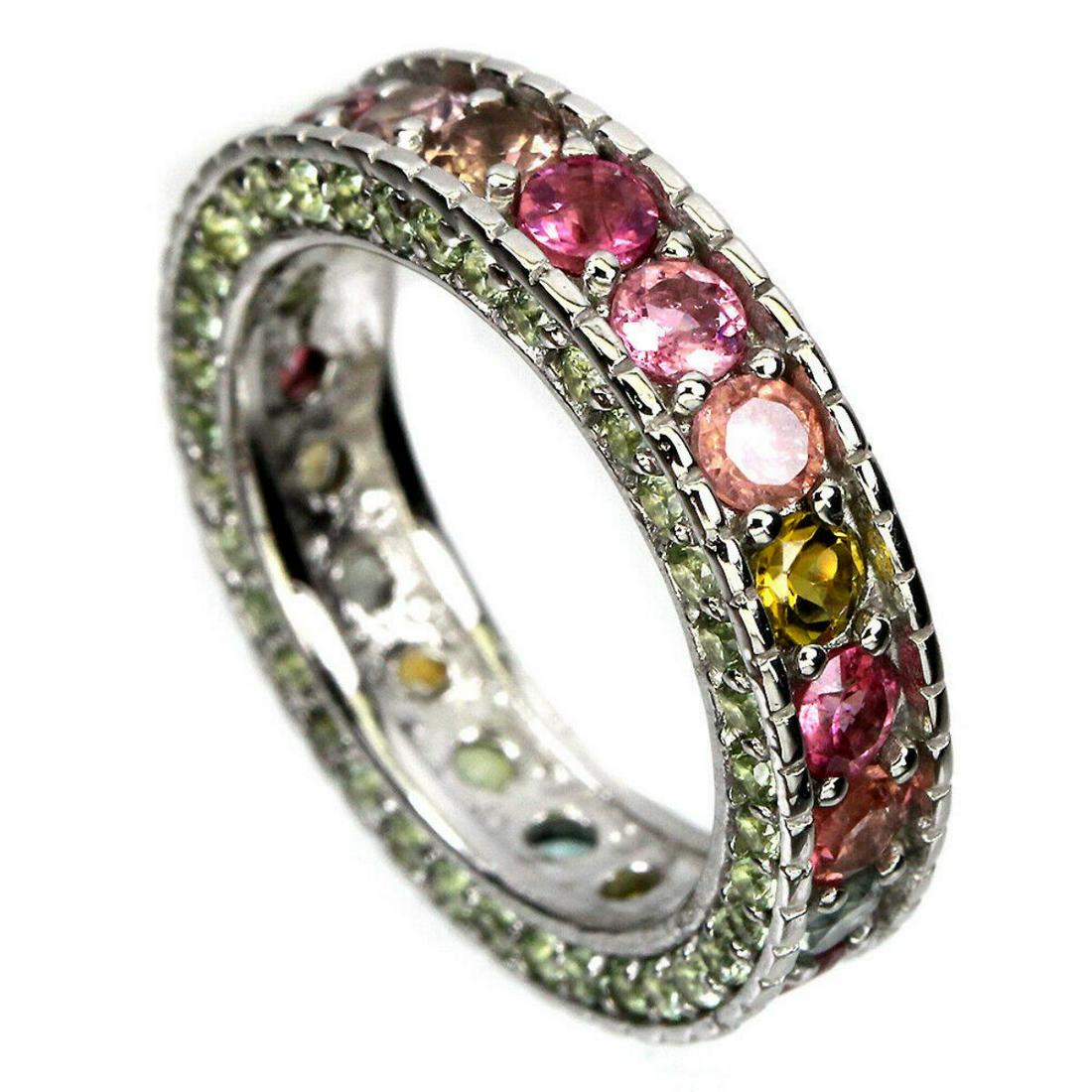 Natural Unheated Tourmaline Sapphire Diamond Ring (1 of 1)