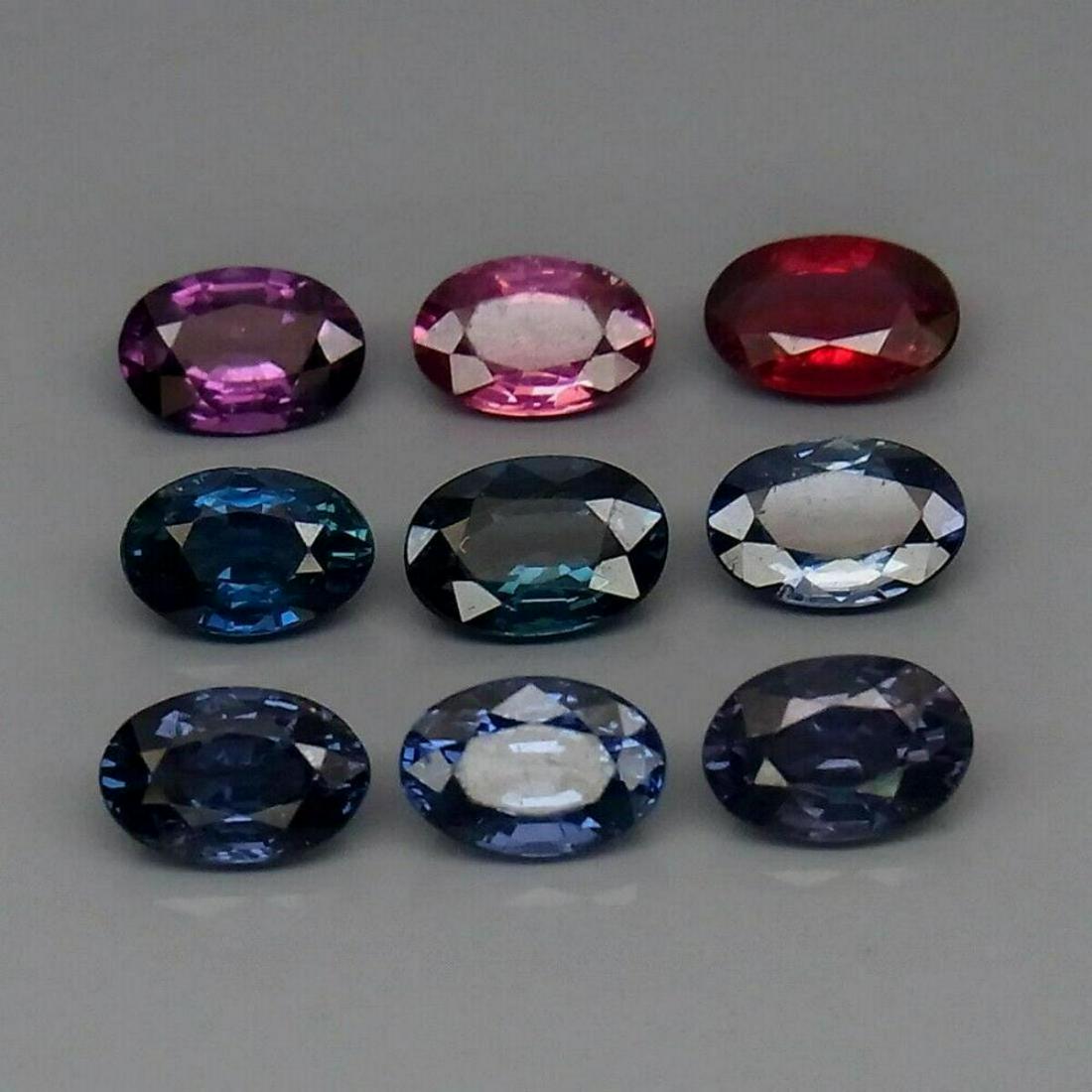 Natural Fancy Color Burma Spinel 6x4 Mm - Untreated: Spinel SHAPE Oval WEIGHT 4.92 Ct.SIZE 6 X 4 mm QUANTITY 9 Pieces COLOR Fancy Color CLARITY VS ; LUSTER Superior ORIGIN - Burma; TREATMENT None HARDNESS 8