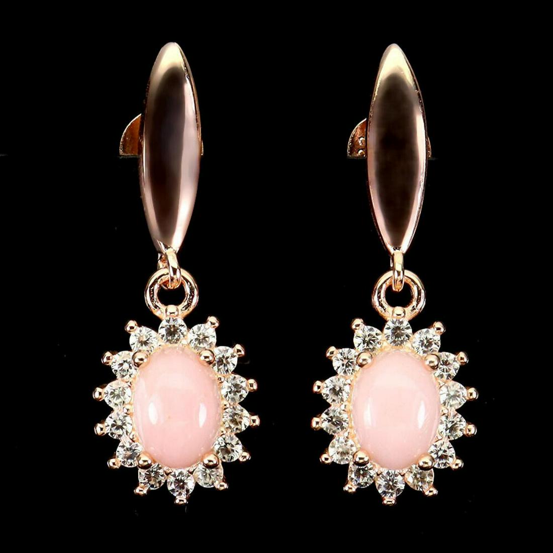 Natural Unheated Ethopian Pink Opal Earrings (1 of 2)