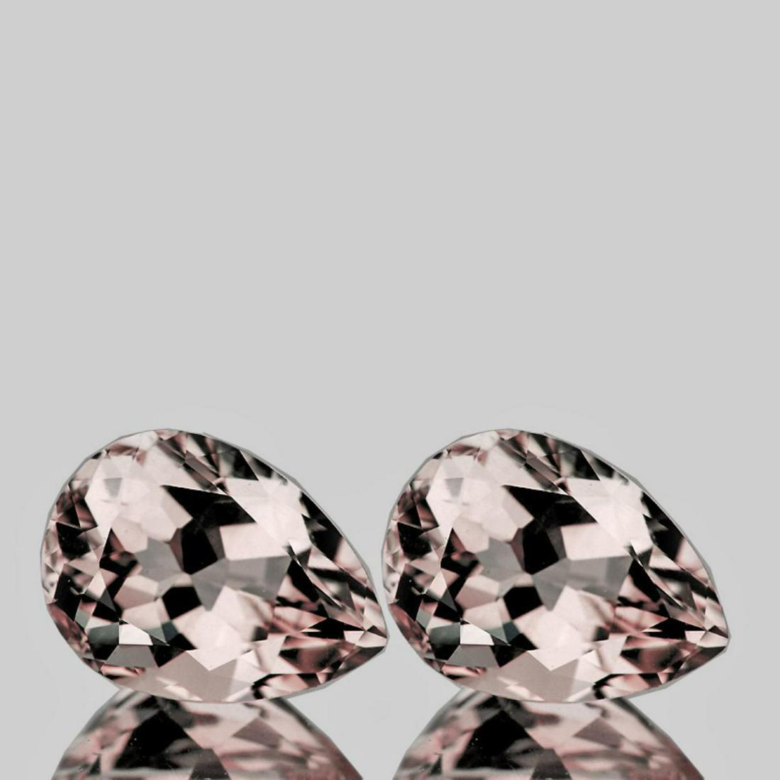 Natural Golden Pink Morganite Pair [Flawless-VVS]: Natural Morganite; WEIGHT : 1.78 cts; SHAPE : Pear; SIZE ( L x W x D ) : 8.00 x 6.00 mm; QUANTITY : 2 pieces (Perfect Matching Pair) COLOR : Golden Pink ; CLARITY : Flawless-VVS; ORIGIN : Brazil; HARD