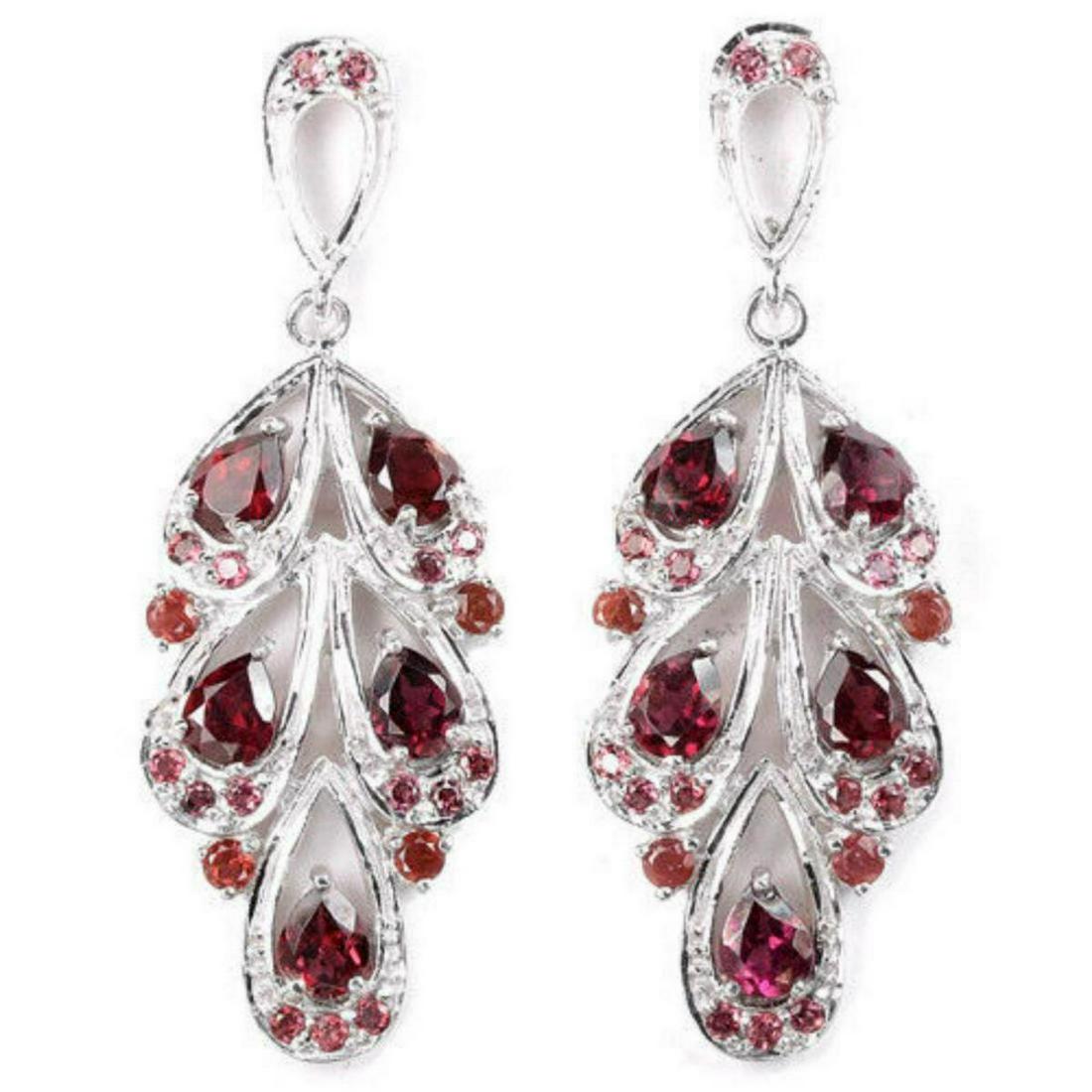 NATURAL AAA PURPLISH PINK RHODOLITE Earrings (1 of 1)