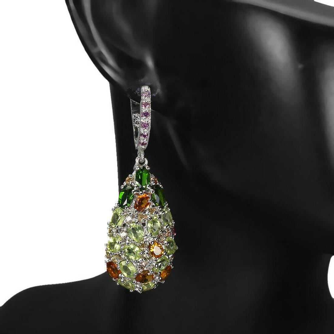 Natural Peridot  Citrine Sapphire Earrings (1 of 2)