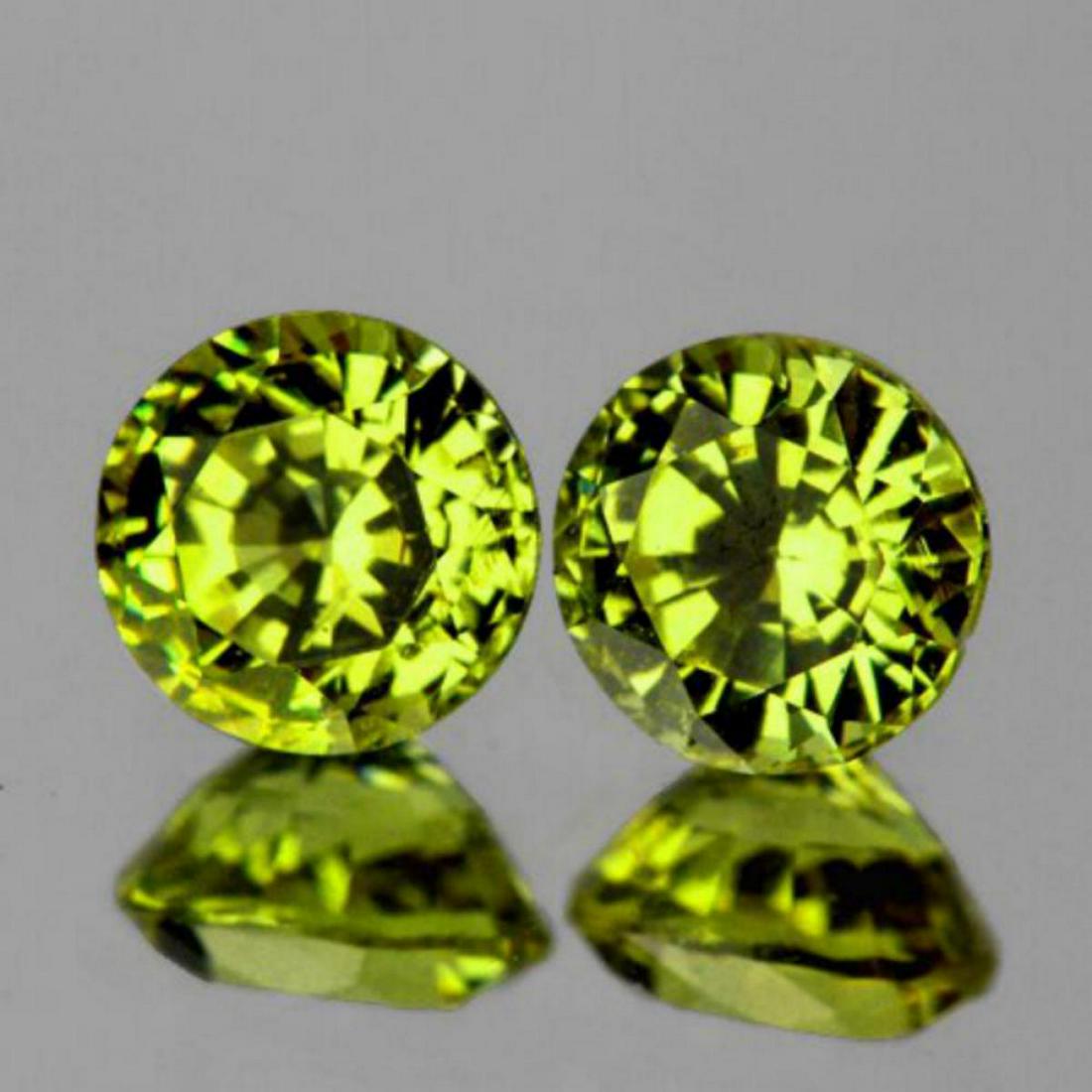 Natural Green Yellow Mali Garnet Pair{Flawless-VVS}: Natural Garnet; SHAPE : Round; SIZE ( L x W x D ) : 4.50 mm; QUANTITY : 2 pieces (Perfctly Matched Pair) COLOR : Green Yellow AAA Color; CLARITY : Flawless-VVS1 AAA Grade; ORIGIN : Sandare Mine in Mal
