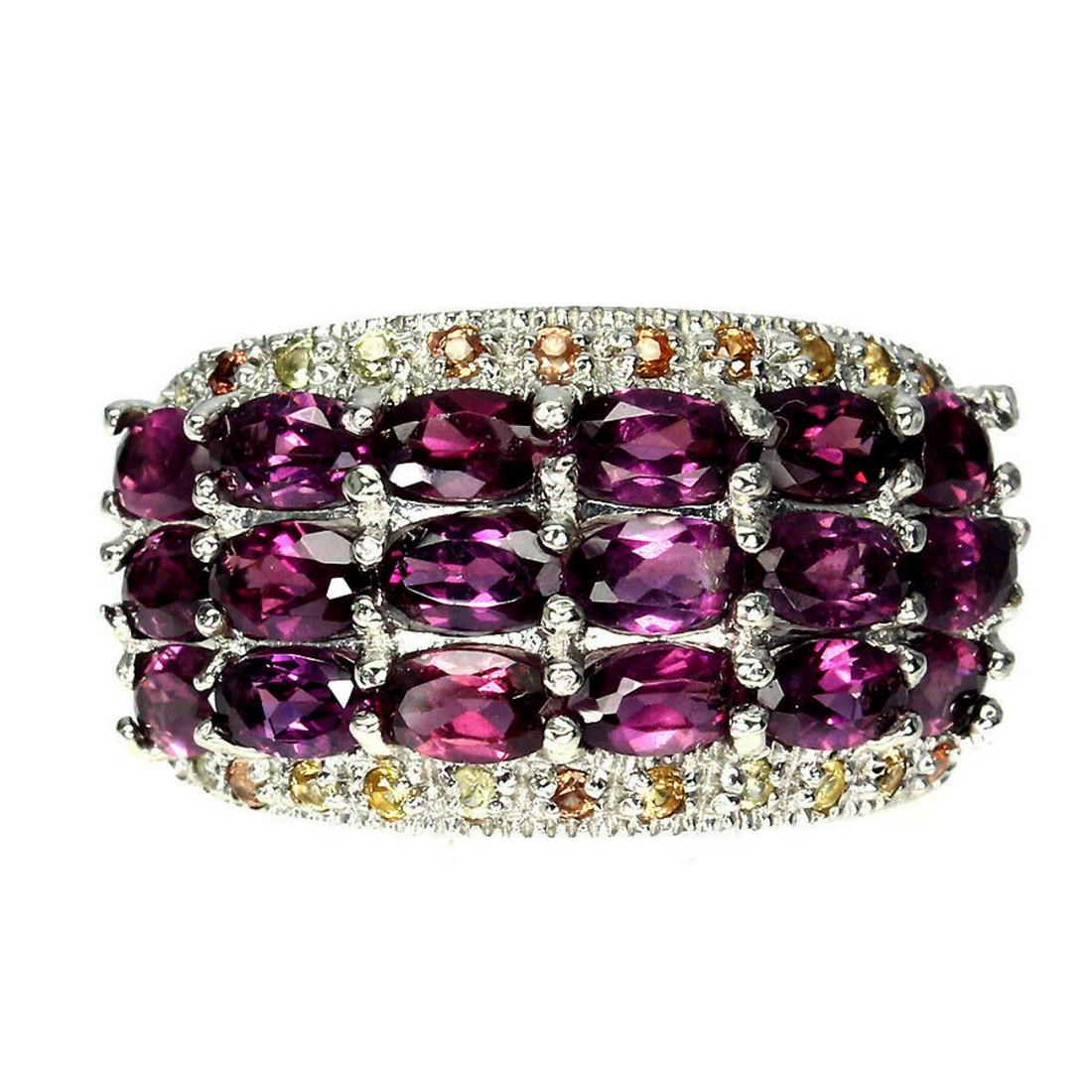 Natural Rhodolite Garnet & Sapphire Ring (1 of 3)