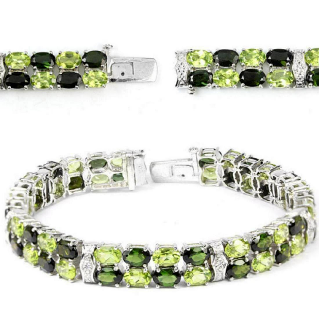 NATURAL CHROME DIOPSIDE, PERIDOT BRACELET (1 of 2)