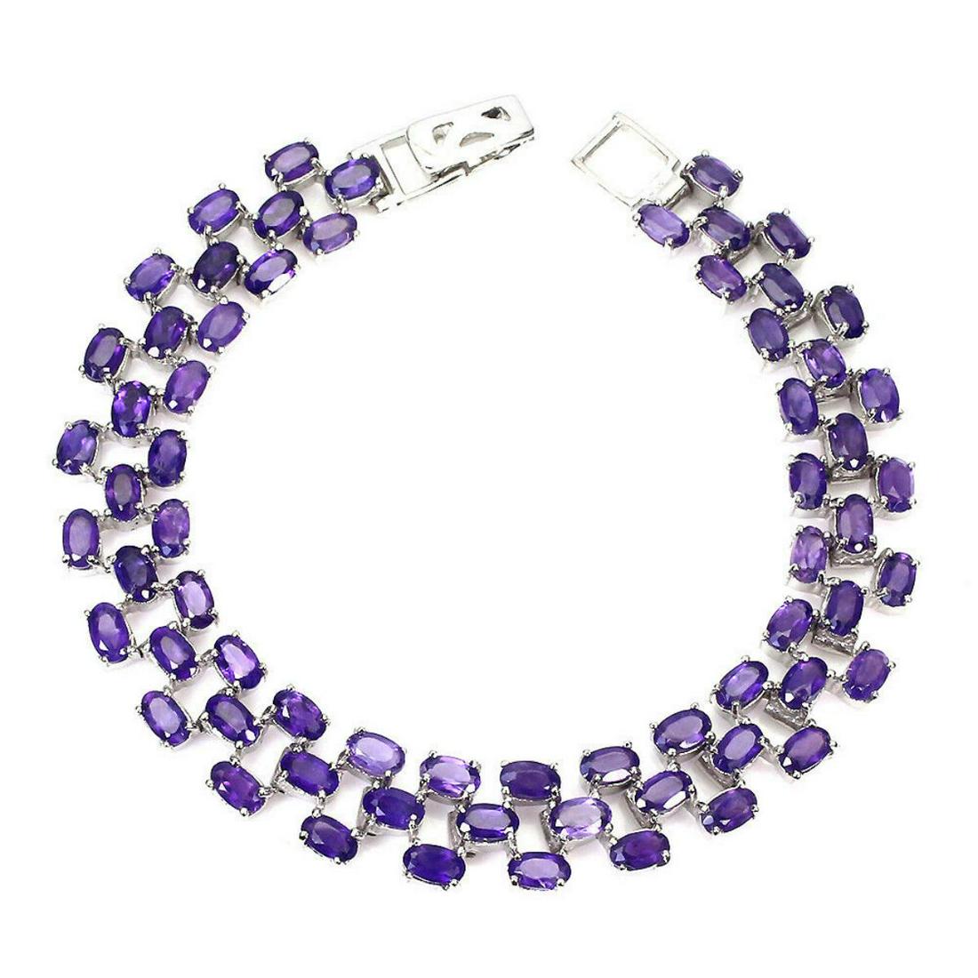 Natural Unheated Oval Amethyst Bracelet (1 of 2)