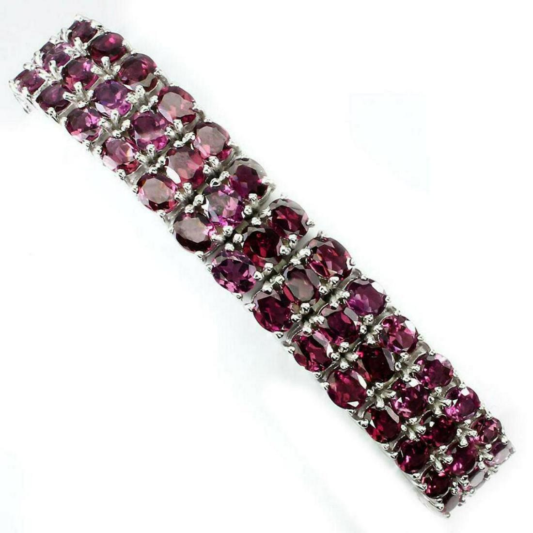 Natural Unheated Pink Rhodolite Garnet Bracelet (1 of 3)