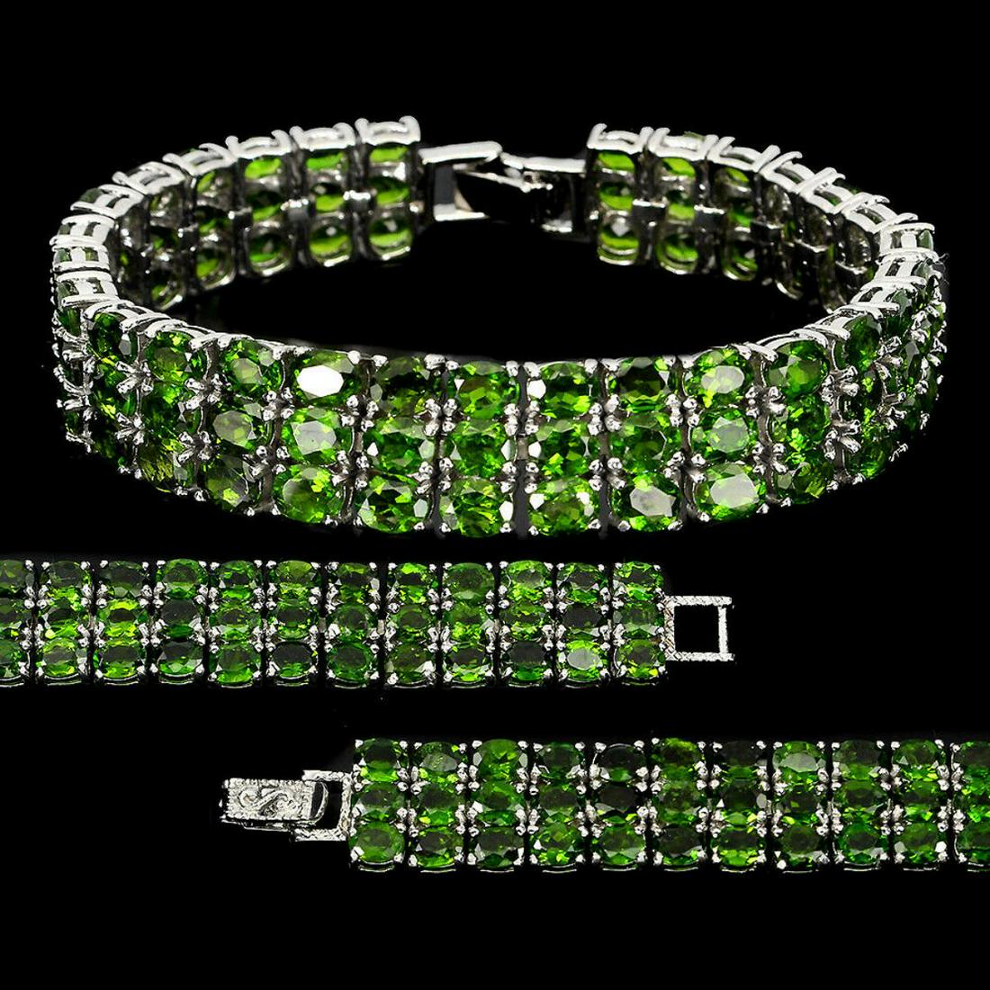 Natural Untreated  Russian Chrome Diopside  Bracelet (1 of 3)