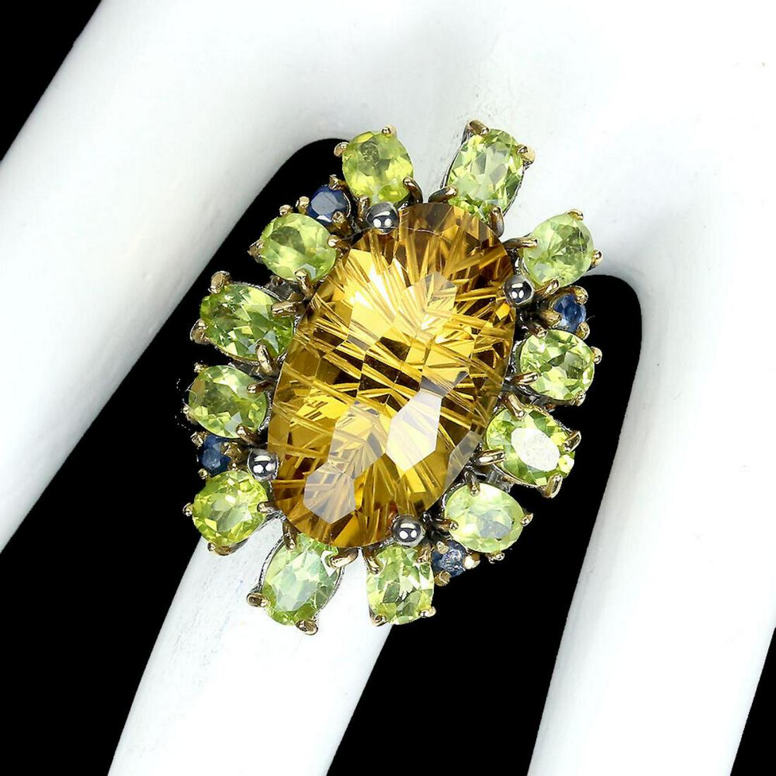 Natural Handmade Citrine Peridot Ring (1 of 2)