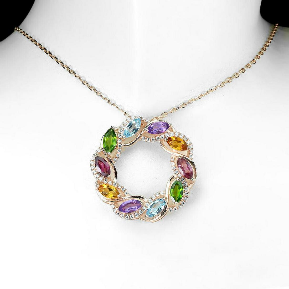 Natural Topaz Amethyst Citrine Garnet Necklace (1 of 3)