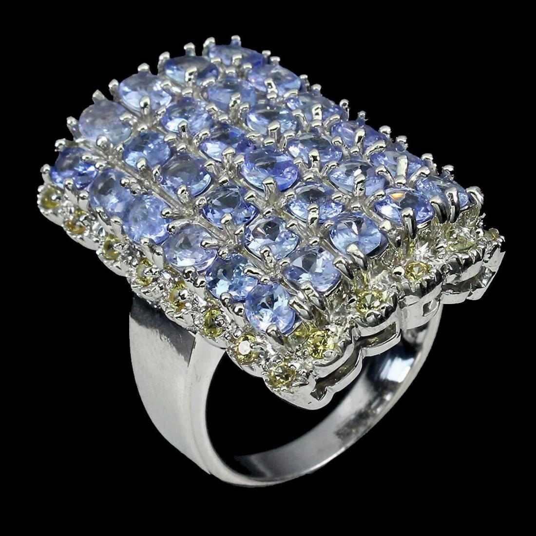 Natural Unheated Tanzanite & Sapphire Ring (1 of 3)