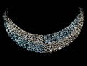 Natural  Cambodian Champagne & Blue Zircon Necklace