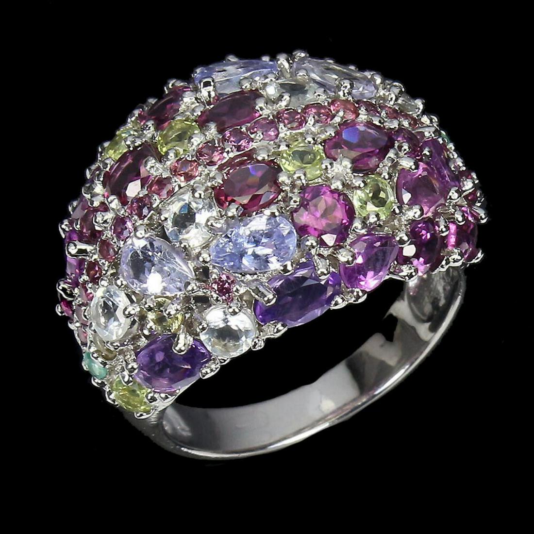 Natural Tanzanite Amethyst Aquamarine Ring (1 of 3)