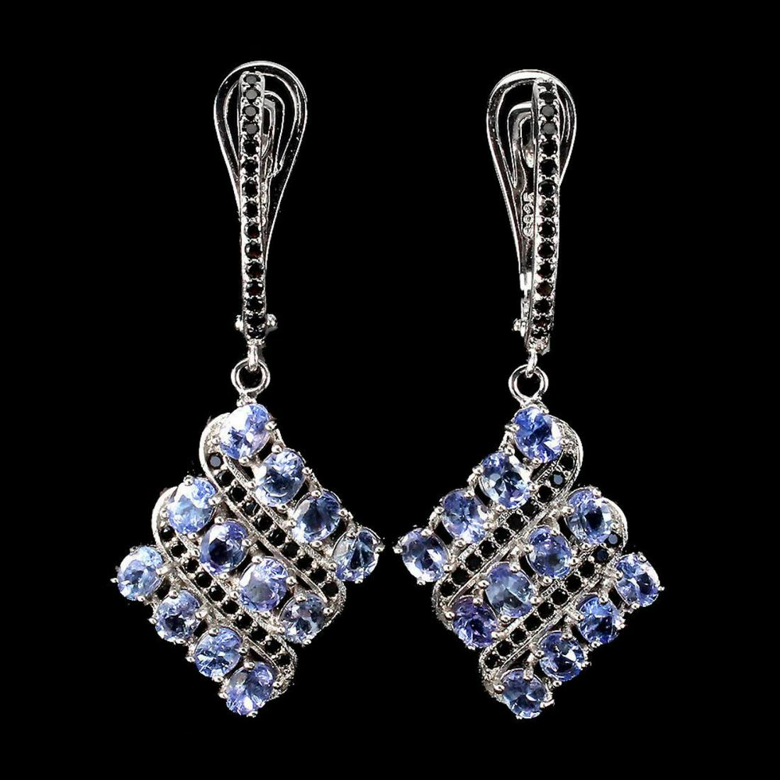 Natural Tanzanite  & Black Spinel  Earrings (1 of 2)