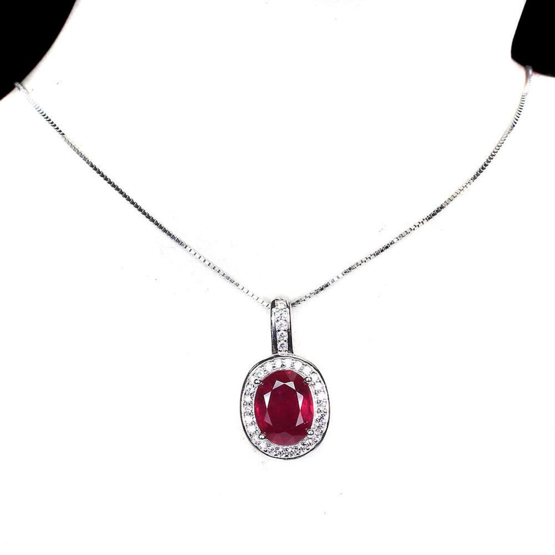 Natural Pigeon Blood Red Ruby Necklace (1 of 3)