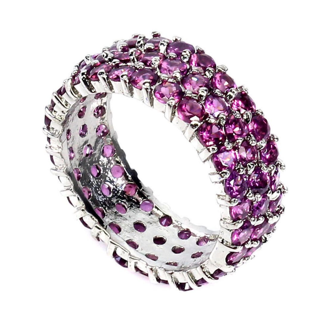 Natural Unheated Round Pink Rhodolite Garnet Ring (1 of 1)