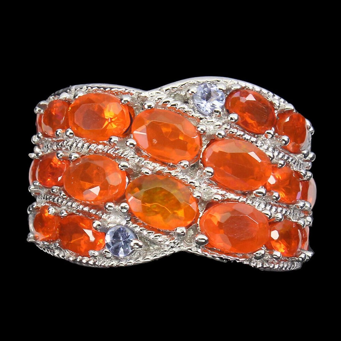 Natural Orange Opal Tanzanite Ring 7.5 (1 of 2)