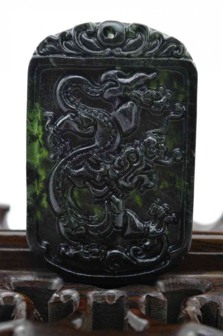 Natural Green Jade Dragon Pendant (1 of 1)
