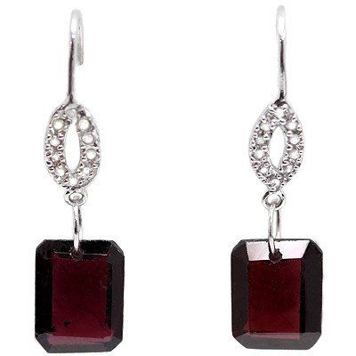 Natural persian Garnet & Diamond 8.37 Carats Earrings (1 of 1)