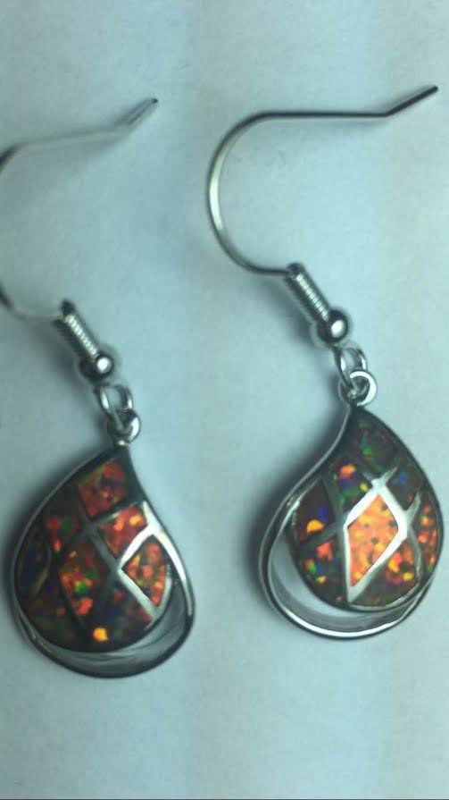 Natural Full Fire Ethopian Opal Earrings (1 of 1)