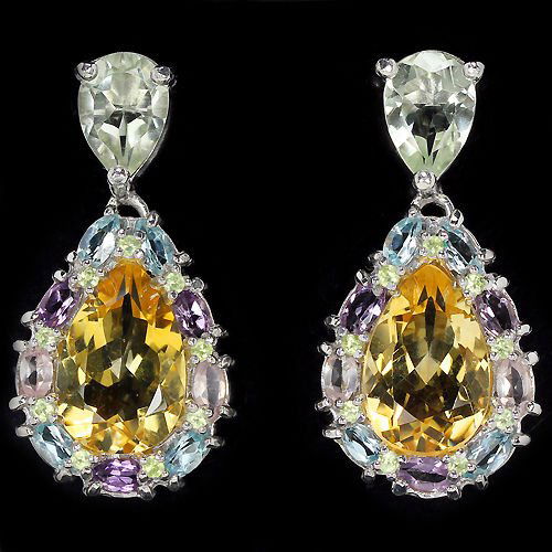 Natural Multi Gemstone Earrings (1 of 1)