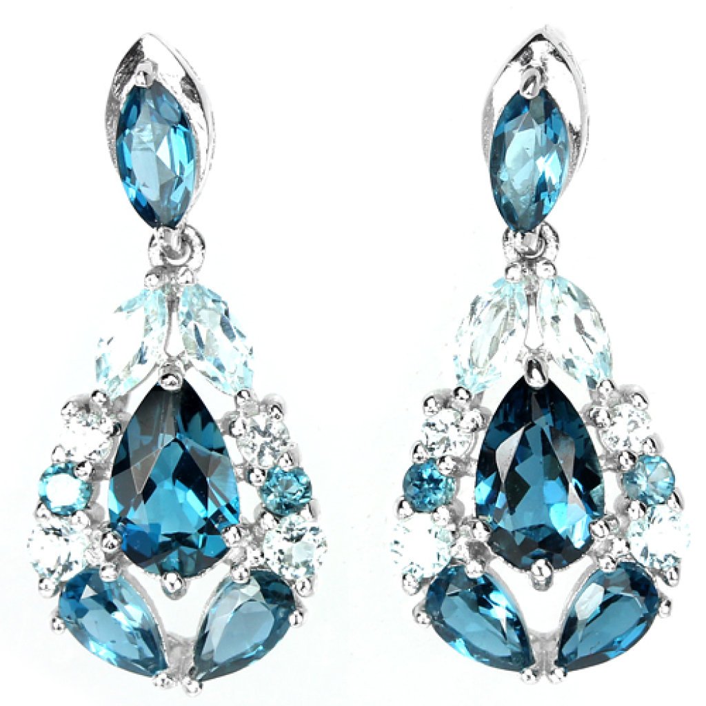 Natural London & Sky Topaz Earrings (1 of 1)