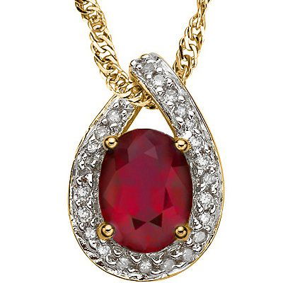 Genuine Ruby & Diamond Pendant (1 of 1)
