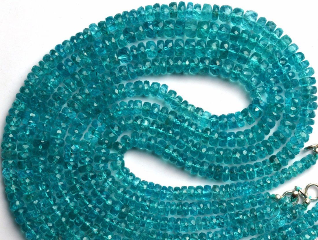 Natural Gem Neon Blue Apatite Necklace (1 of 1)