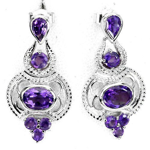 Natural Purple Amethyst Earrings (1 of 1)
