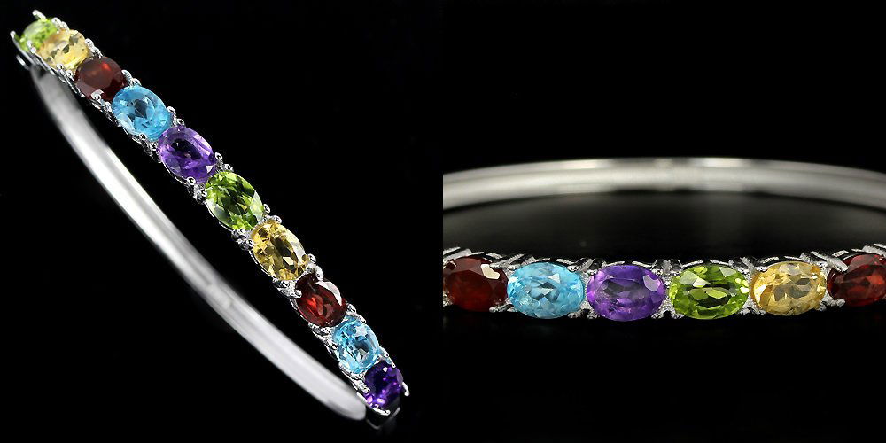 Natural Gemstone Bangle (1 of 1)