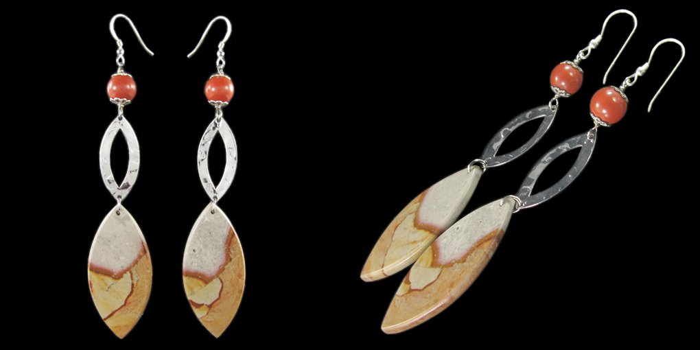 Natural Stone Diamond Polished Hand Made Earrings (1 of 1)