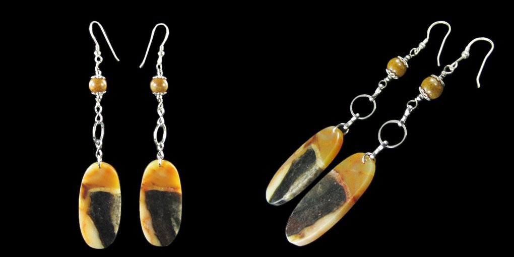 Natural Stone Diamond Polished Hand Made Earrings (1 of 1)