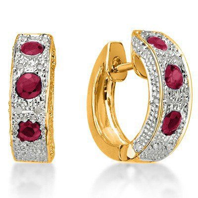 Genuine Ruby & Diamond Earrings (1 of 1)