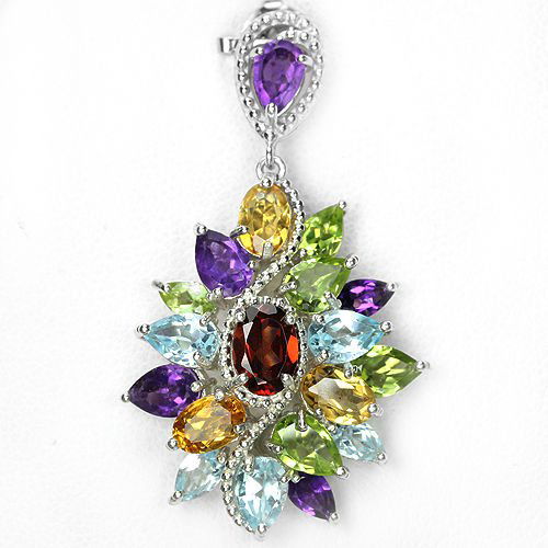 Natural Multi Gemstone Pendant (1 of 1)