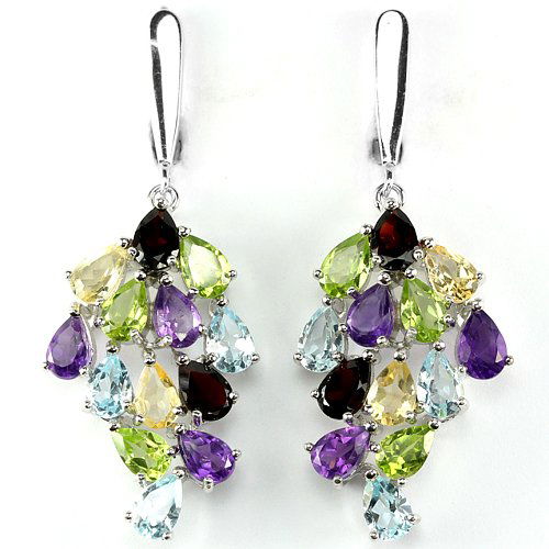 Natural Multi Gemstone Earrings (1 of 1)