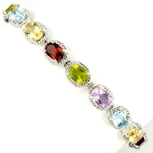 Natural Multi Gemstone Bracelet (1 of 2)
