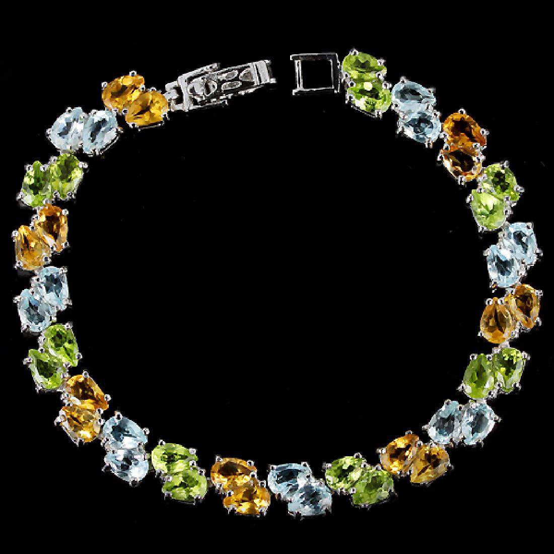 Stunning Natural Multi Gemstones Bracelet (1 of 3)
