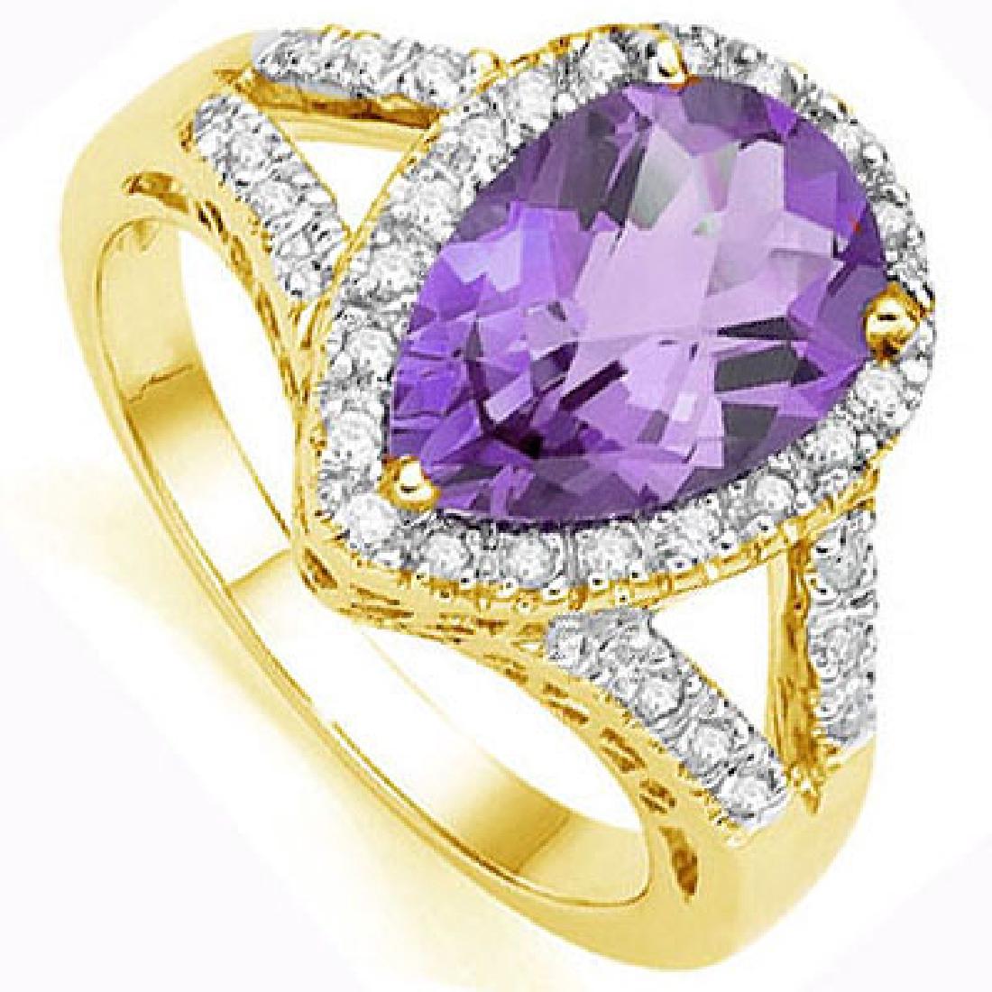 Natural Amethyst & Diamond Ring (1 of 1)