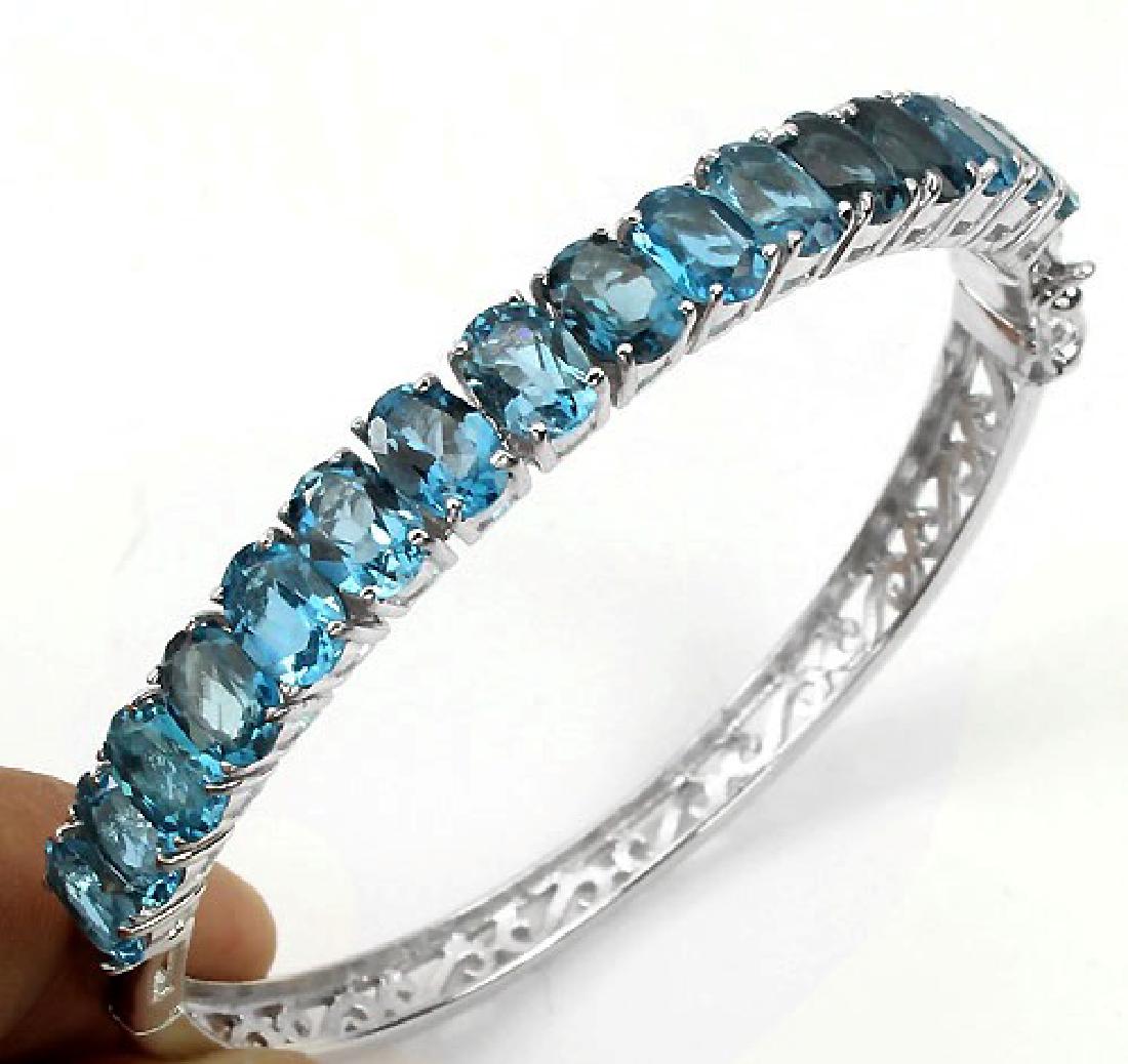 Natural London Blue Topaz Bangle (1 of 2)
